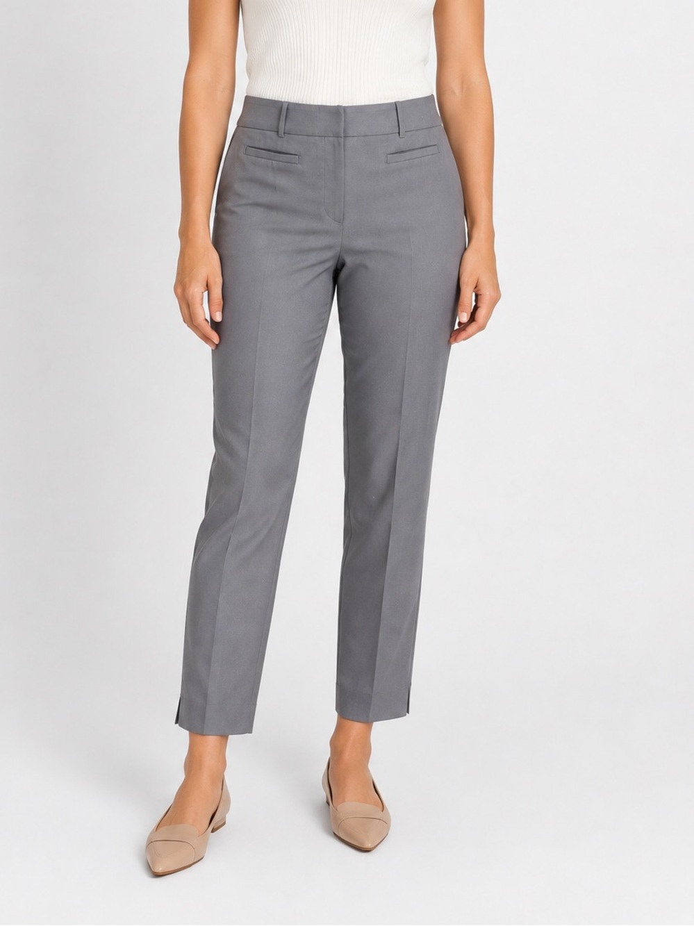 Ann Taylor Kate Fit Gray Ankle Pants Size 14T Tall Career Trousers